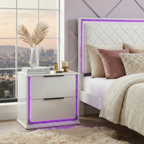 Lumin Pearl White Nightstand from Homelegance - Luna Furniture