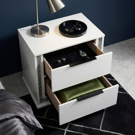Lumin Pearl White Nightstand from Homelegance - Luna Furniture
