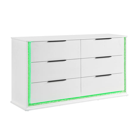 Lumin Pearl White Dresser from Homelegance - Luna Furniture