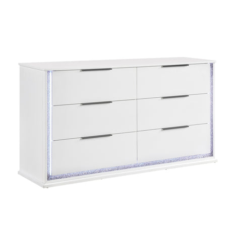 Lumin Pearl White Dresser from Homelegance - Luna Furniture