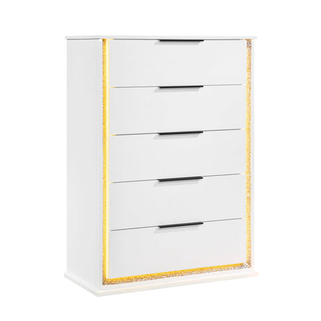Lumin Pearl White LED Panel Bedroom Set from Homelegance - Luna Furniture