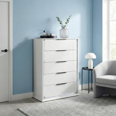 Lumin Pearl White Chest from Homelegance - Luna Furniture
