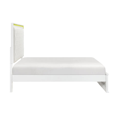 Lumin Pearl White LED Panel King Bed from Homelegance - Luna Furniture