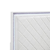 Lumin Pearl White LED Panel King Bed from Homelegance - Luna Furniture