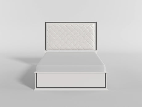 Lumin Pearl White LED Panel King Bed from Homelegance - Luna Furniture