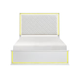 Lumin Pearl White Eastern King Led Panel Bed from Homelegance - Luna Furniture