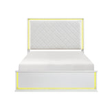 Lumin Pearl White LED Panel King Bed from Homelegance - Luna Furniture