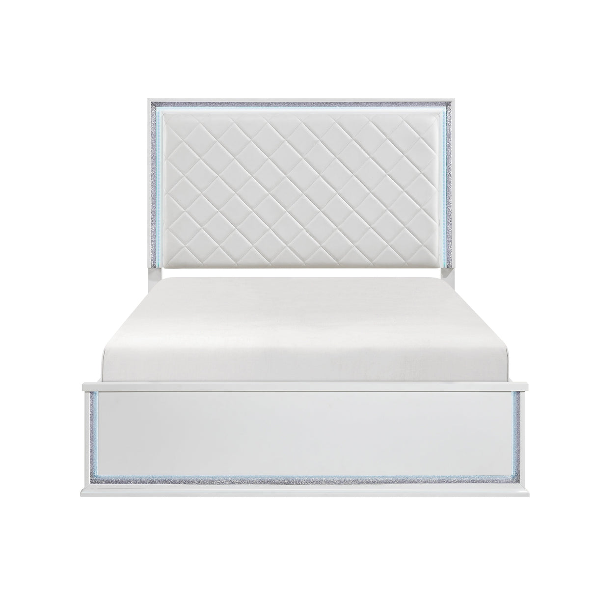 Lumin Pearl White LED Panel King Bed from Homelegance - Luna Furniture