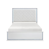 Lumin Pearl White LED Panel King Bed from Homelegance - Luna Furniture