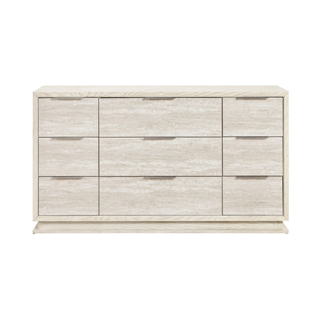 Noctis White/Light Gray 4pc Set (QB+NS+DR+MR) from Homelegance - Luna Furniture
