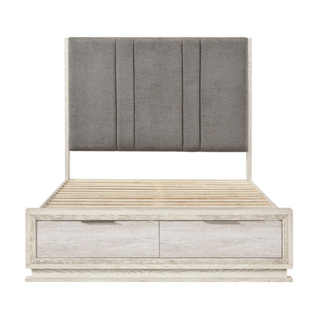 Noctis White/Light Gray 4pc Set (QB+NS+DR+MR) from Homelegance - Luna Furniture