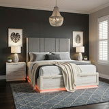 Noctis White/Light Gray Queen Platform Bed with Footboard Storage from Homelegance - Luna Furniture