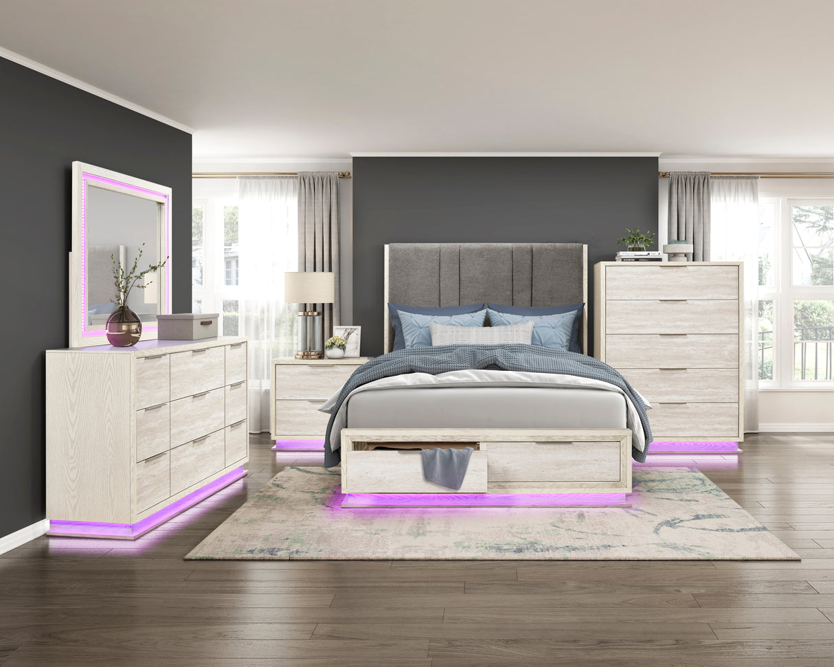 Noctis White/Light Gray Night Stand from Homelegance - Luna Furniture