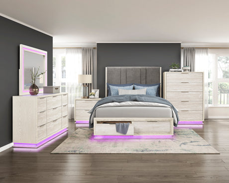 Noctis White/Light Gray Night Stand from Homelegance - Luna Furniture