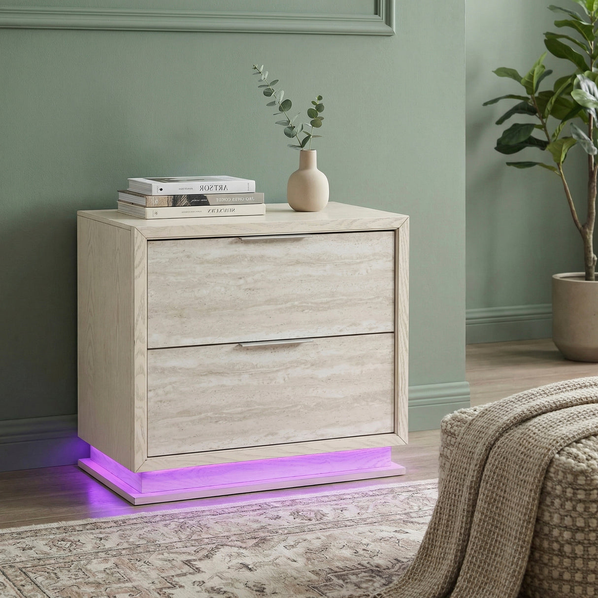 Noctis White/Light Gray Night Stand from Homelegance - Luna Furniture