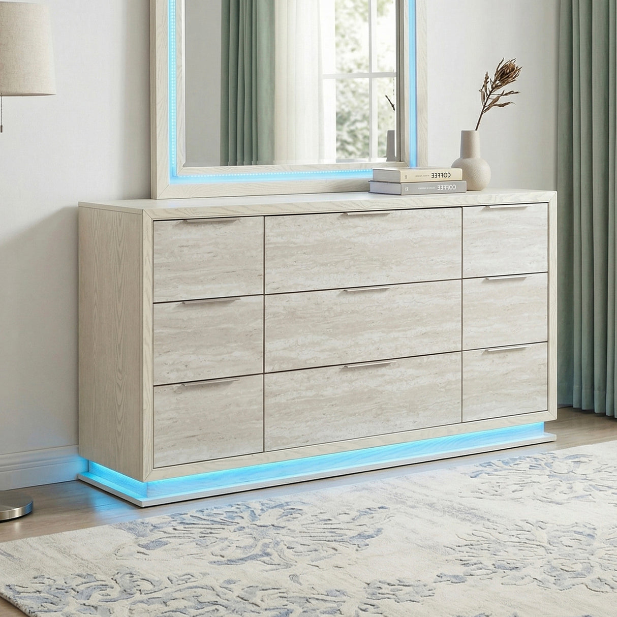 Noctis White/Light Gray Dresser from Homelegance - Luna Furniture