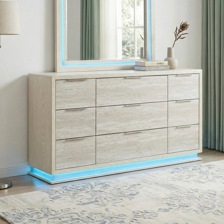 Noctis White/Light Gray Dresser from Homelegance - Luna Furniture
