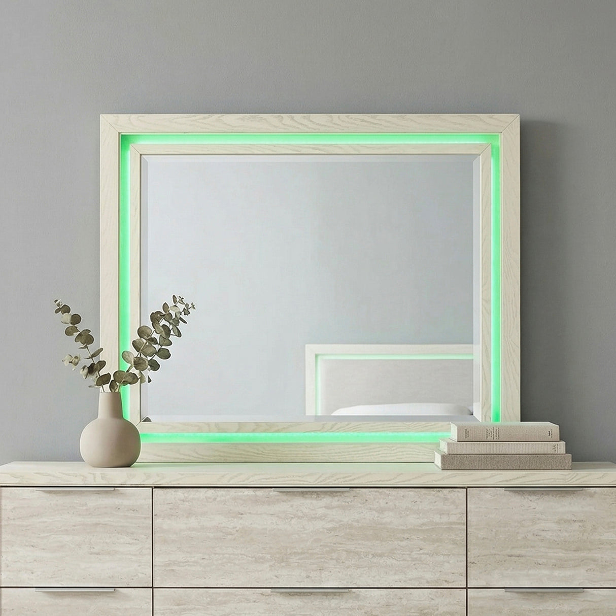 Noctis White/Light Gray Mirror from Homelegance - Luna Furniture
