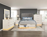 Noctis White/Light Gray King Led Storage Platform Bed from Homelegance - Luna Furniture
