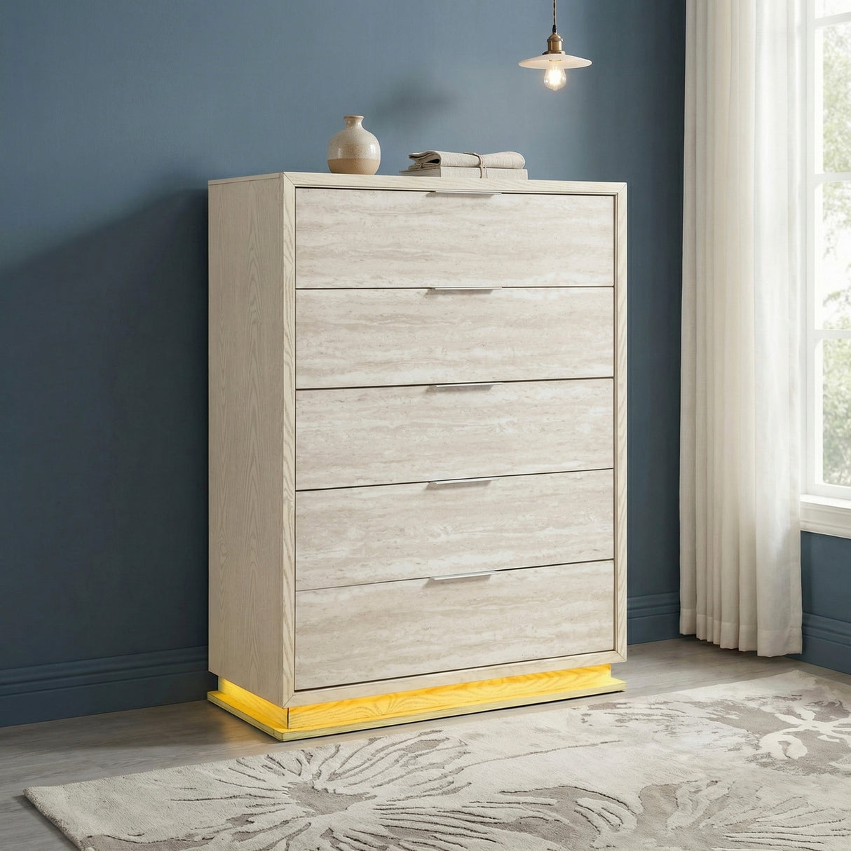 Noctis White/Light Gray Chest from Homelegance - Luna Furniture