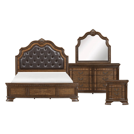 Everleigh Brown 4pc Set (QB+NS+DR+MR) from Homelegance - Luna Furniture
