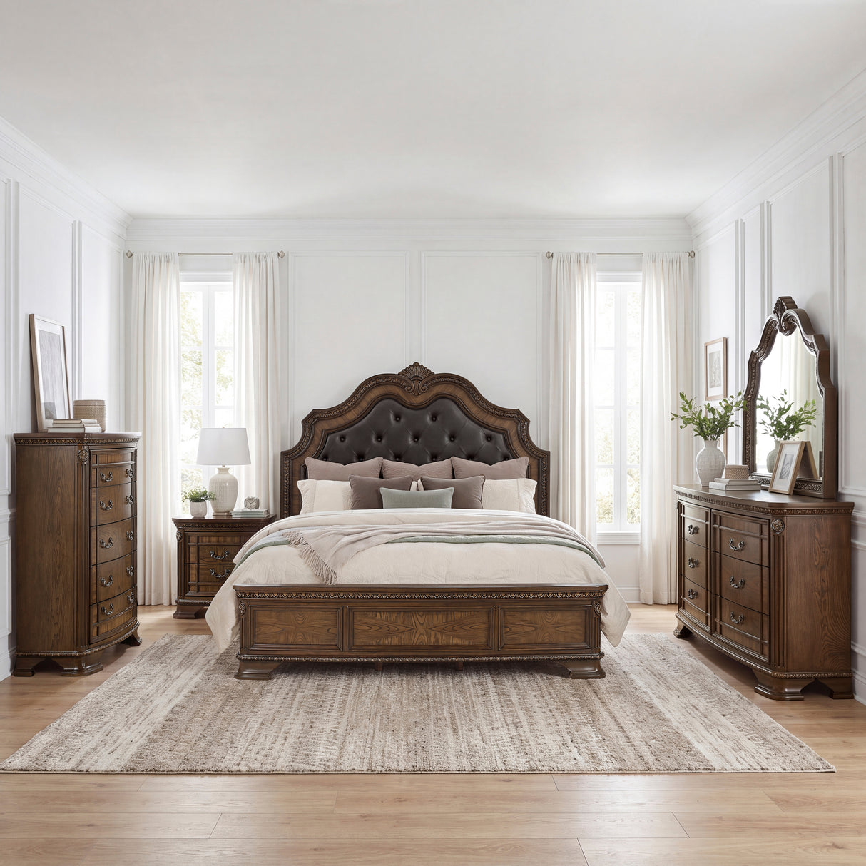 Everleigh Brown Eastern King Bed from Homelegance - Luna Furniture