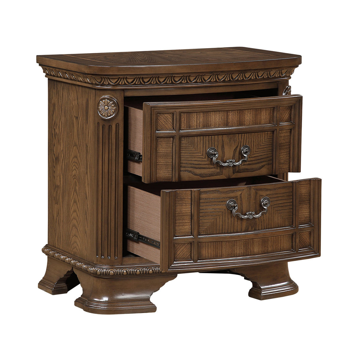 Everleigh Brown 4pc Set (QB+NS+DR+MR) from Homelegance - Luna Furniture