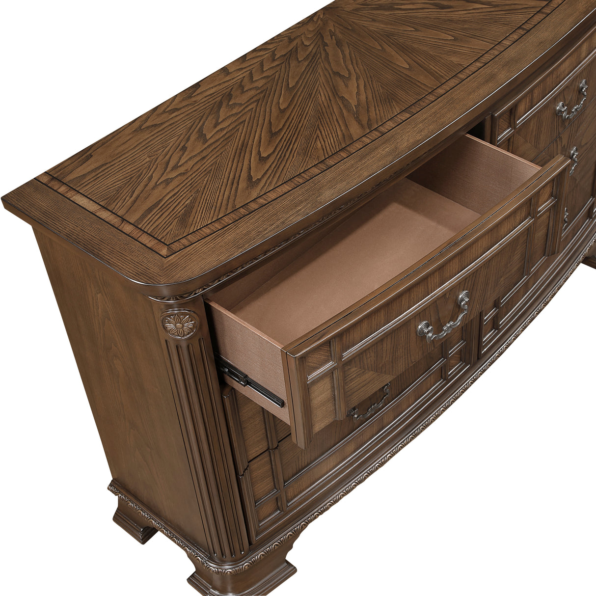 Everleigh Brown 4pc Set (QB+NS+DR+MR) from Homelegance - Luna Furniture
