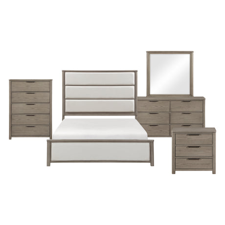 Dalston Light Gray/Beige 5pc Set (QB+NS+DR+MR+CH) from Homelegance - Luna Furniture