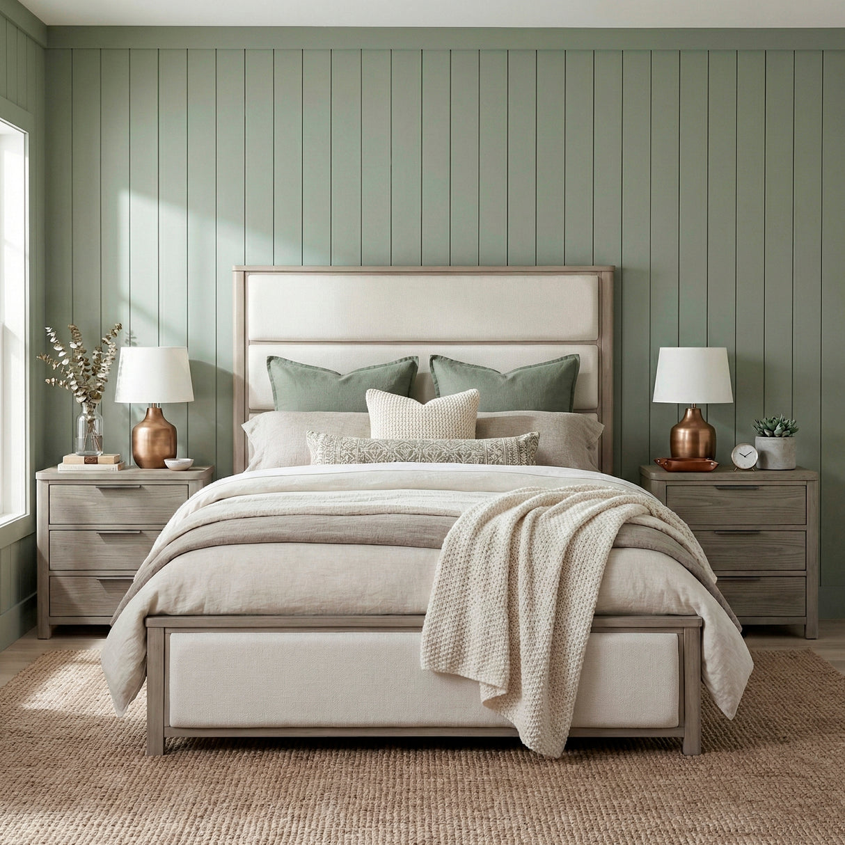 Dalston Light Gray/Beige Queen Bed from Homelegance - Luna Furniture