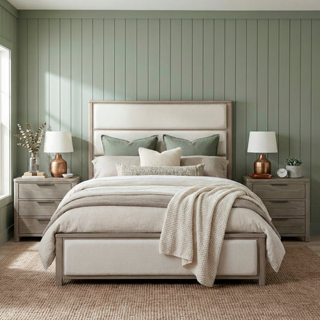 Dalston Light Gray/Beige Queen Bed from Homelegance - Luna Furniture