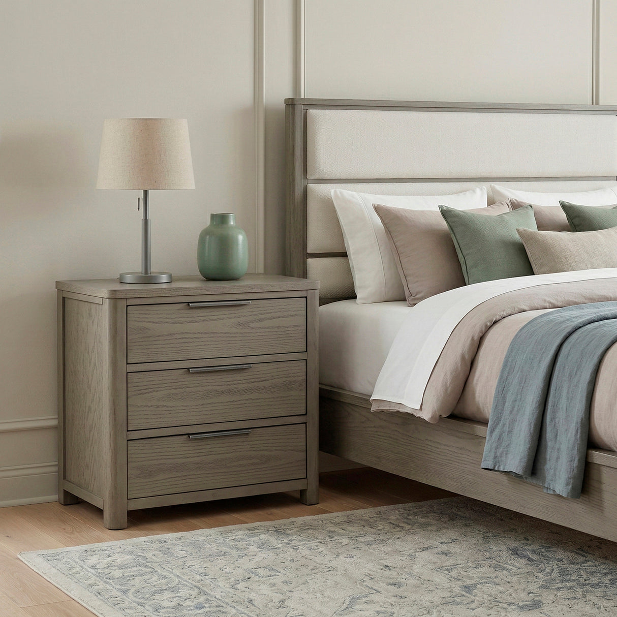 Dalston Light Gray Night Stand from Homelegance - Luna Furniture