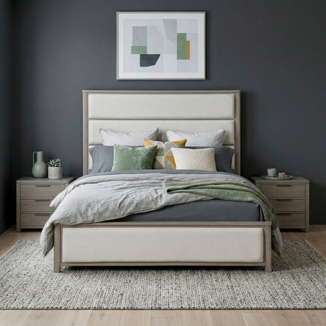Dalston Light Gray/Beige Eastern King Bed from Homelegance - Luna Furniture