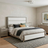 Dalston Light Gray/Beige Eastern King Bed from Homelegance - Luna Furniture