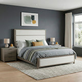 Dalston Light Gray/Beige Eastern King Bed from Homelegance - Luna Furniture