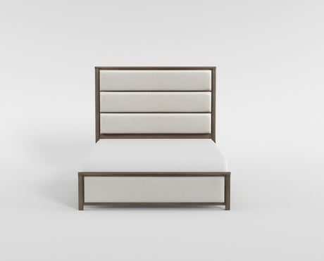 Dalston Light Gray/Beige Eastern King Bed from Homelegance - Luna Furniture