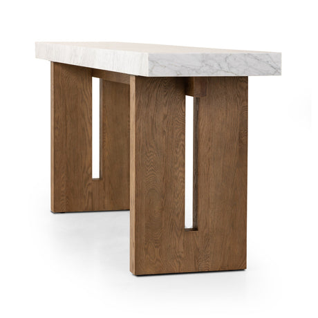 Olympia Console Table in White Carrara Marble from Four Hands - Luna Furniture