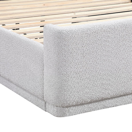 Carmel Light Gray Full Upholstered Platform Bed from Homelegance - Luna Furniture