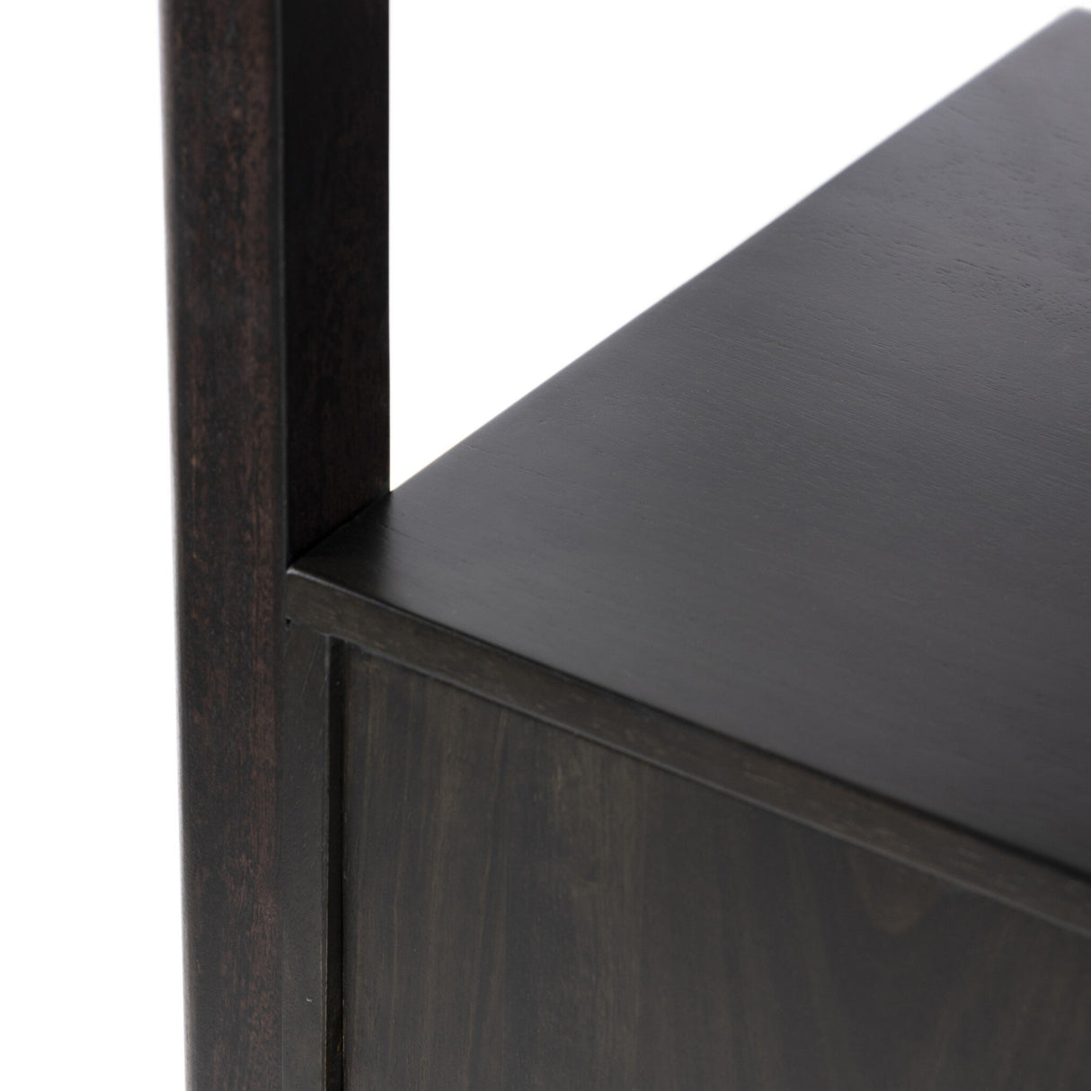 Reza Bookcase in Worn Black Acacia from Four Hands - Luna Furniture
