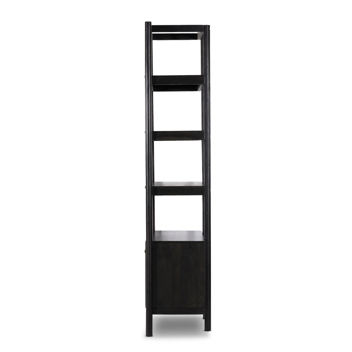 Reza Bookcase in Worn Black Acacia from Four Hands - Luna Furniture