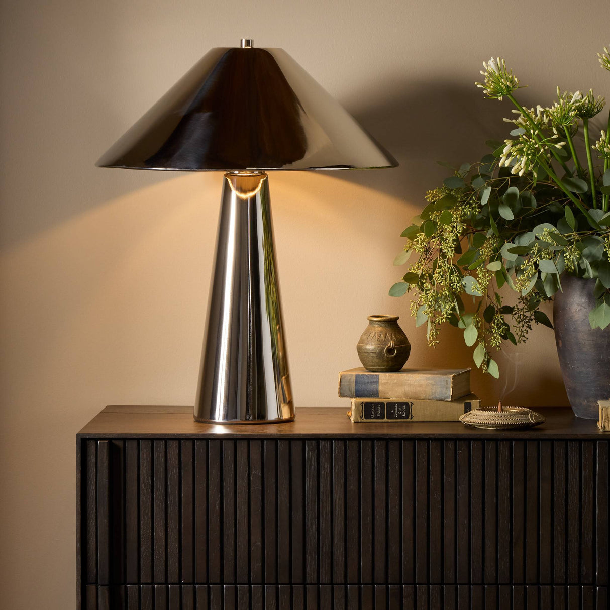 Romani Table Lamp in Nickel from Four Hands - Luna Furniture