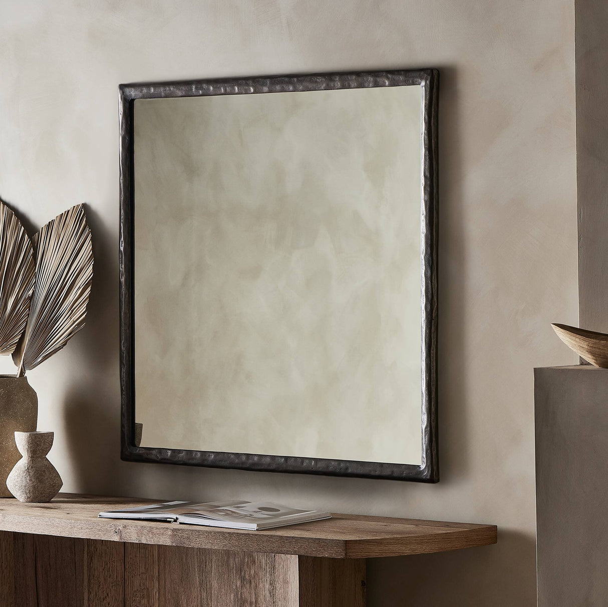 Langford Wall Mirror in Smoked Nickel from Four Hands - Luna Furniture