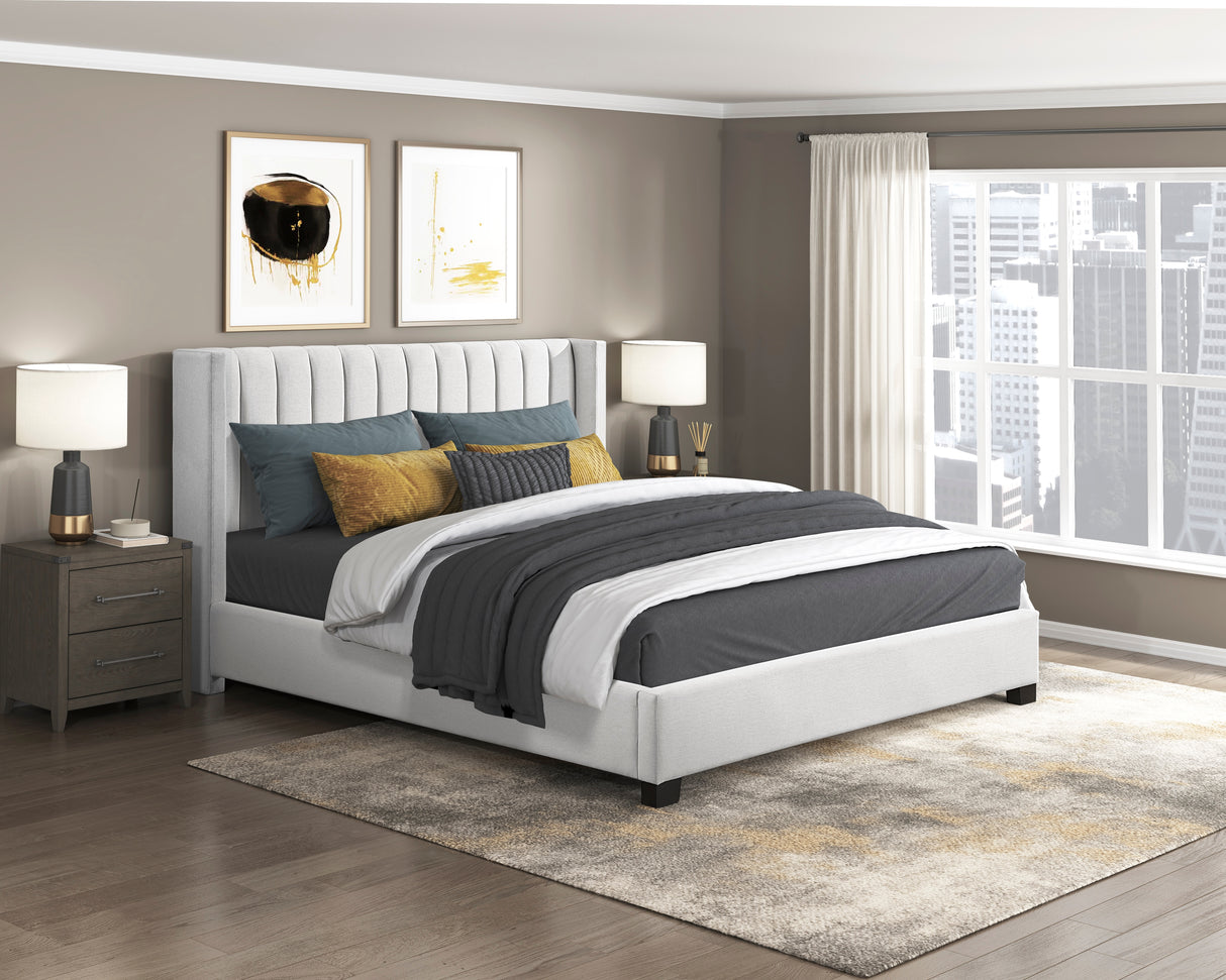 Emerson Beige Upholstered King Bed from Homelegance - Luna Furniture