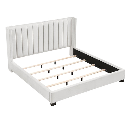 Emerson Beige Upholstered King Bed from Homelegance - Luna Furniture