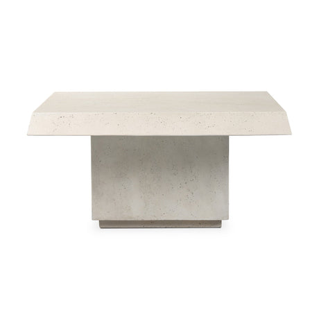 Avila Outdoor Coffee Table in Aged White Concrete from Four Hands - Luna Furniture