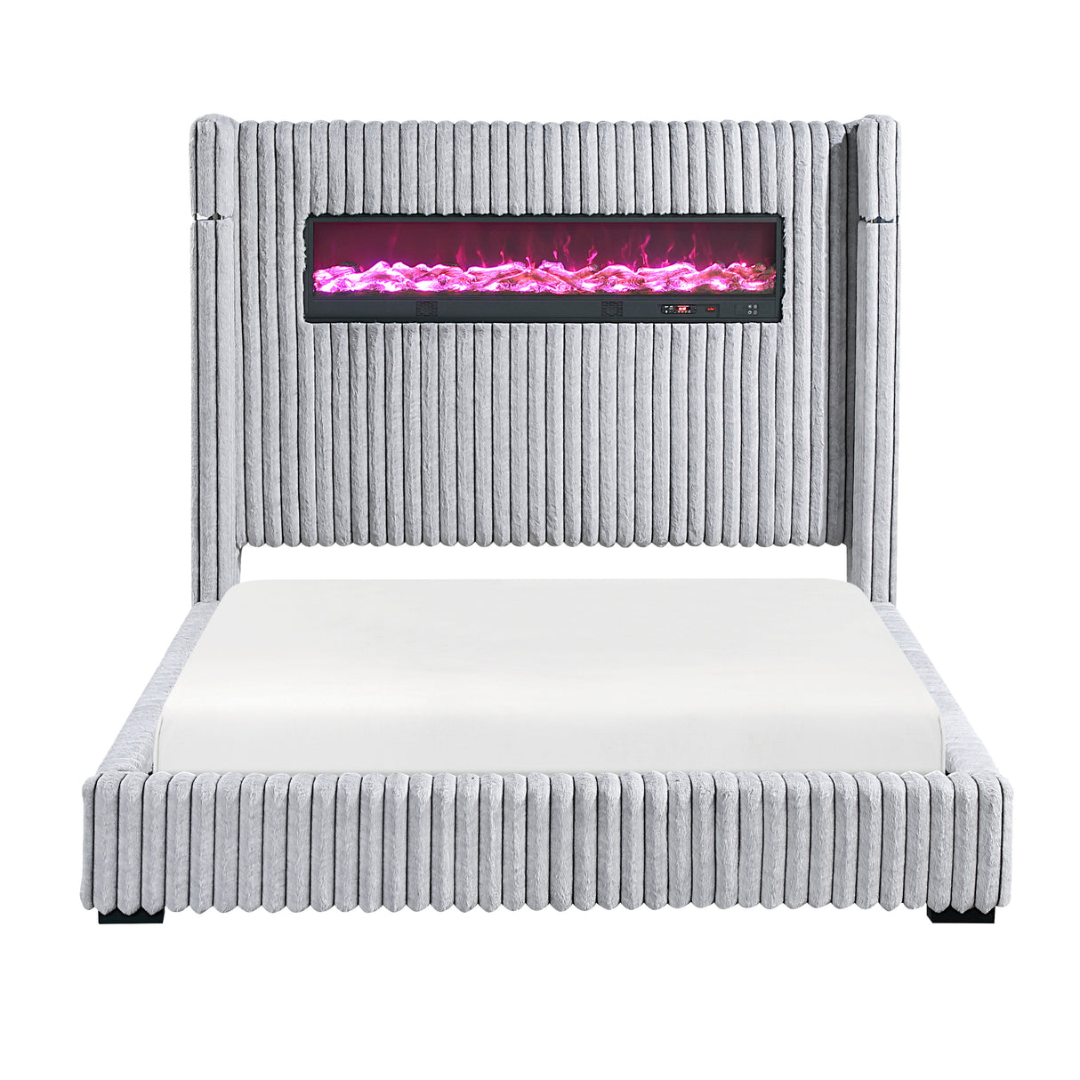 Fitzroy Gray Upholstered Queen Bed from Homelegance - Luna Furniture