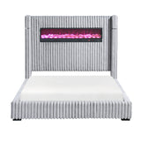 Fitzroy Gray Upholstered Queen Bed from Homelegance - Luna Furniture