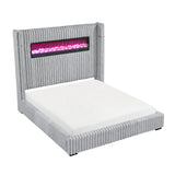 Fitzroy Gray Upholstered Queen Bed from Homelegance - Luna Furniture