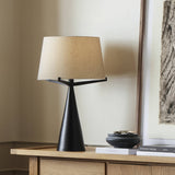 Ziggy Table Lamp in Hammered Black Aluminum from Four Hands - Luna Furniture