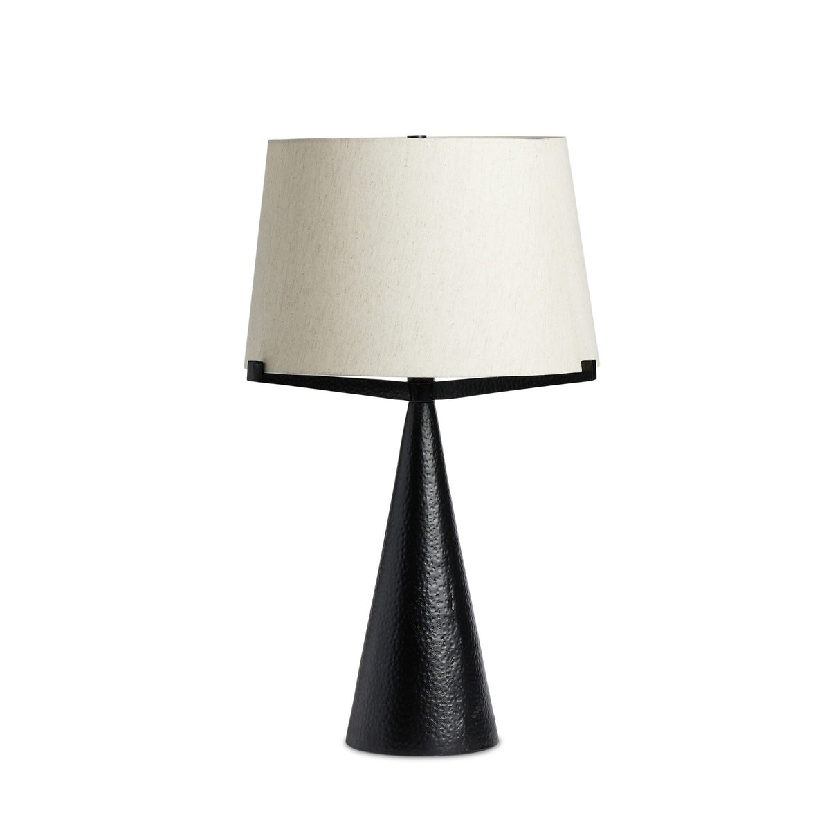 Ziggy Table Lamp in Hammered Black Aluminum from Four Hands - Luna Furniture